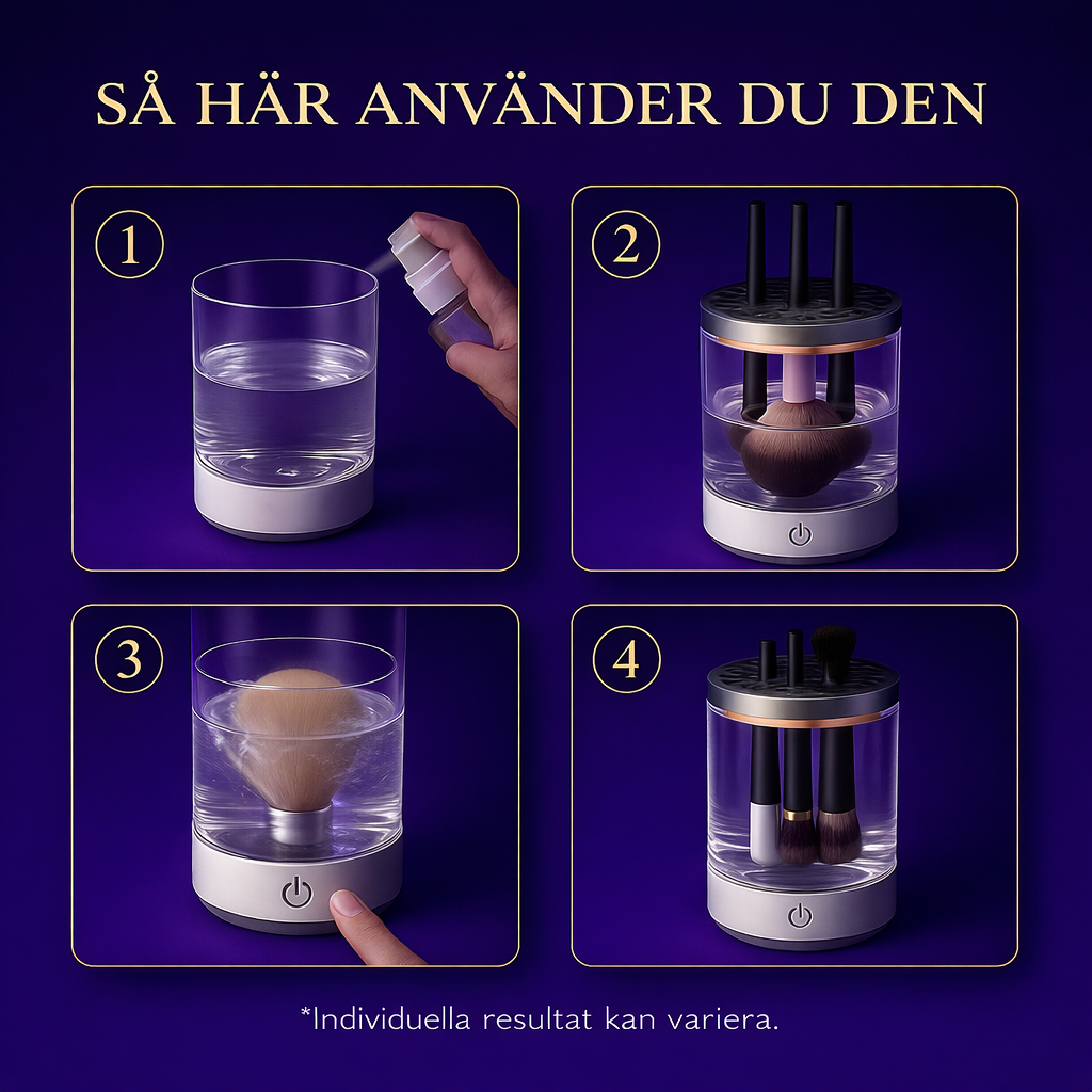 EFFORTLESS™ – Lösningen för rena sminkborstar på sekunder · Hejdå smuts och finnar