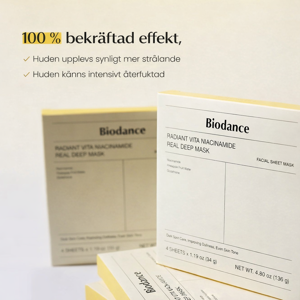 BIODANCE™ Radiant Vita Niacinamide Hydrogel Mask — Glow, Hydration & Even Skin Tone · K-Beauty Face Mask