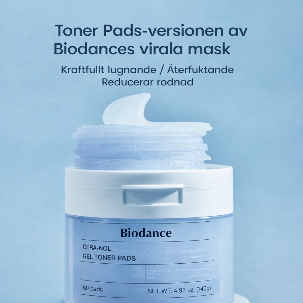 BIODANCE™ CERA-NOL Gel Toner Pads (60 pads) - Omedelbar Lugn, Djup Återfuktning & Stärkt Hudbarriär
